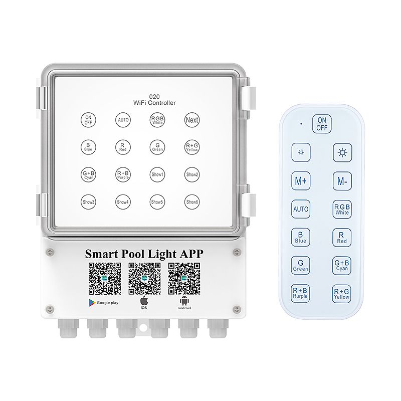 HJ-020 水下泳池燈光控制器遙控器藍牙WiFi手機APP調光